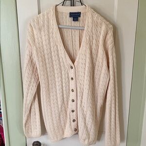 Charter Club Cream Cable Knit Cardigan